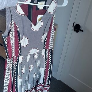 Maeve Burgundy Geometric Dress